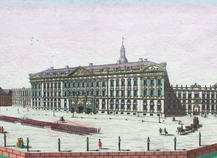 Georg Balthasar Probst - Prospect der Königl. Residenz Christiansburg genannt zur Coppenhagen - um 1775 - Radierung, koloriert