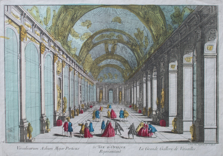 unbekannt - Versalicarum Aedium Major Porticus/ La Grande Gallerie de Versailles - o.J. - colorierter Kupferstich
