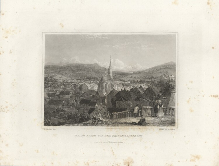 Friedrich Abresch - Stadt Baden Baden - 1837 - Stahlstich