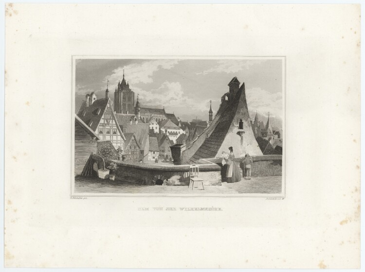C. W. - Stadtansicht Ulm - 1837 - Stahlstich
