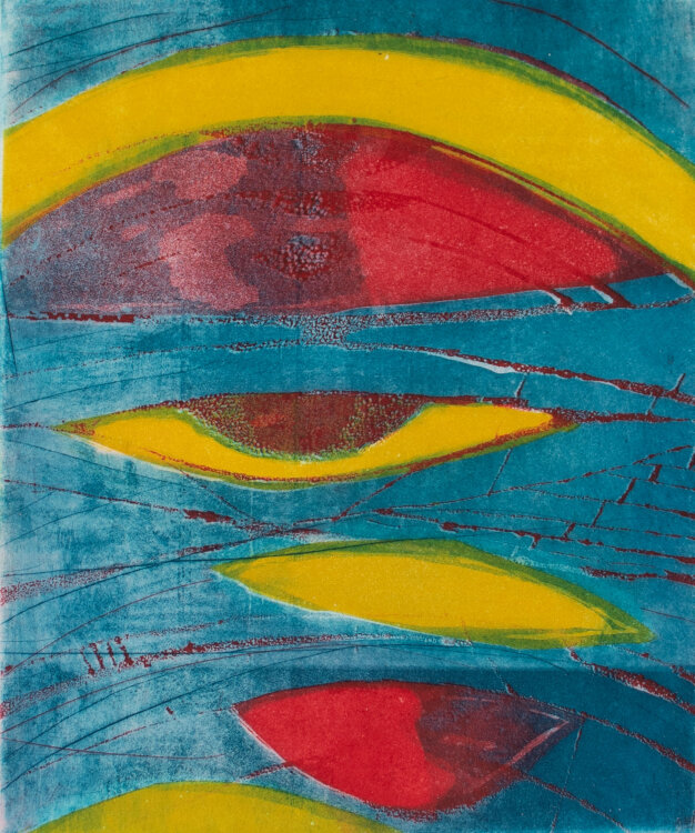 Willibrord Haas - Augen am Himmel - 1980 - Farbradierung