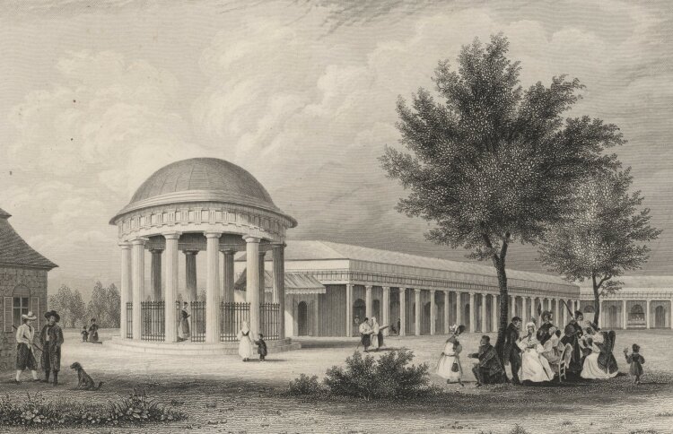 Johann Poppel - Franzensbrunn Pavillon - 1837 - Stahlstich