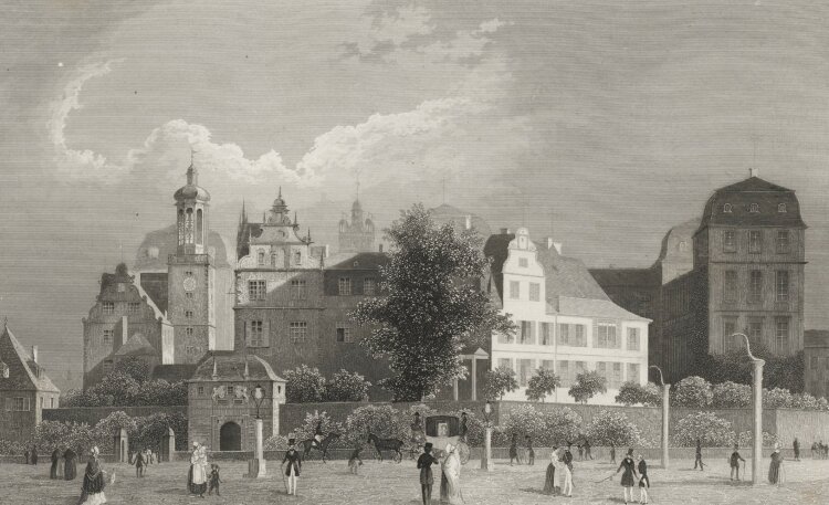 Emil Höfer - Das Schloss in Darmstadt - 1837 - Stahlstich