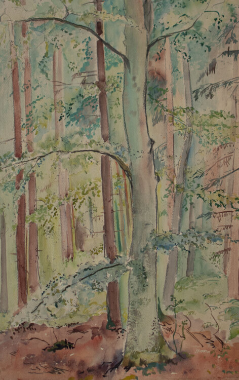 Gerhard Schulte-Dahling - Im Wald - 1938 - Aquarell