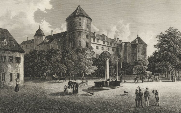 Emden - Altes Schloss in Stuttgart - 1837 - Stahlstich