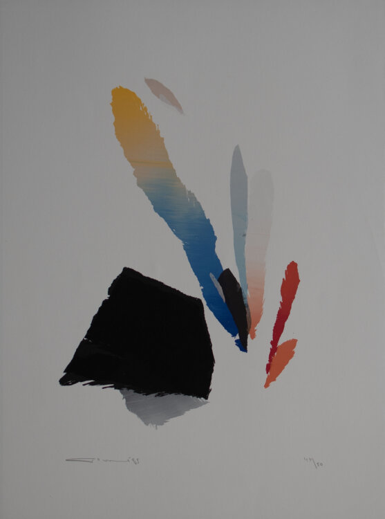 Giuseppe Santomaso - Abstrakte Darstellung - 1989 (?) - Farblithografie
