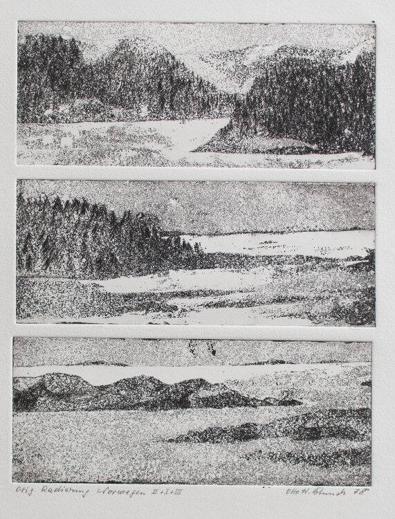 Otto H. Blunck - Bergsee - 1978 - Aquatintaradierung