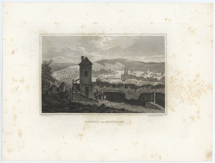C. Gerstner - Stadtansicht von Stuttgart - 1837 - Stahlstich