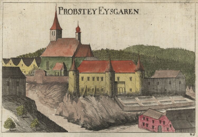 Georg Matthäus Vischer - Kollegiatstift Eisgarn - 1672 - kolorierter Kupferstich