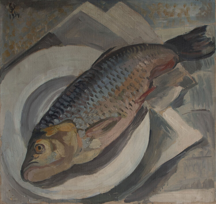 Gerhard Schulte-Dahling - Stillleben mit Fisch - 1934 - Öl