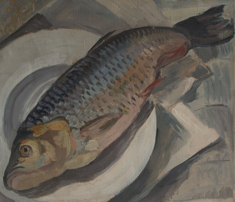 Gerhard Schulte-Dahling - Stillleben mit Fisch - 1934 - Öl