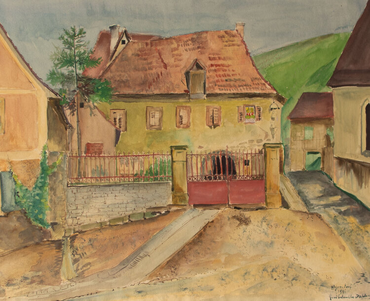 Gerhard Schulte-Dahling - Grünes Haus - 1941 - Aquarell