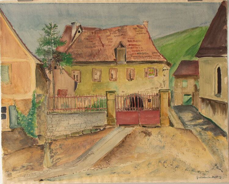 Gerhard Schulte-Dahling - Grünes Haus - 1941 - Aquarell