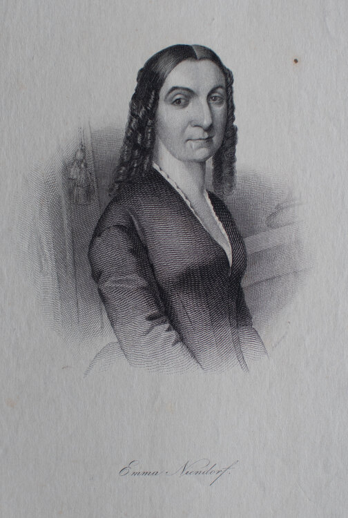 P. Wurster - Porträt der Schriftstellerin Emma Niendorf, bzw. Emma von Suckow - o.J. - Kupferstich
