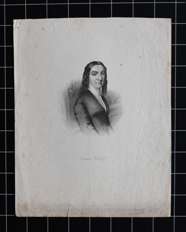P. Wurster - Porträt der Schriftstellerin Emma Niendorf, bzw. Emma von Suckow - o.J. - Kupferstich