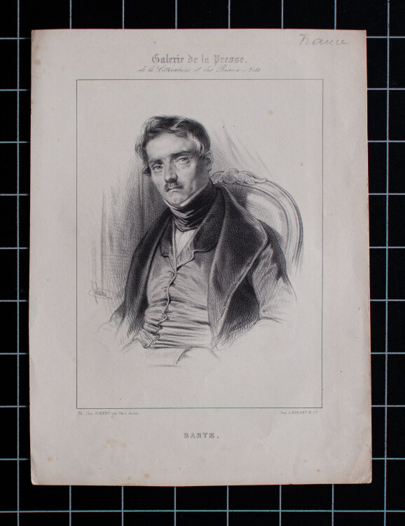 Bernard Romain Julien, Verlag Aubert & Cie - Porträt Antoine Louis Barye - o.J. - Lithografie