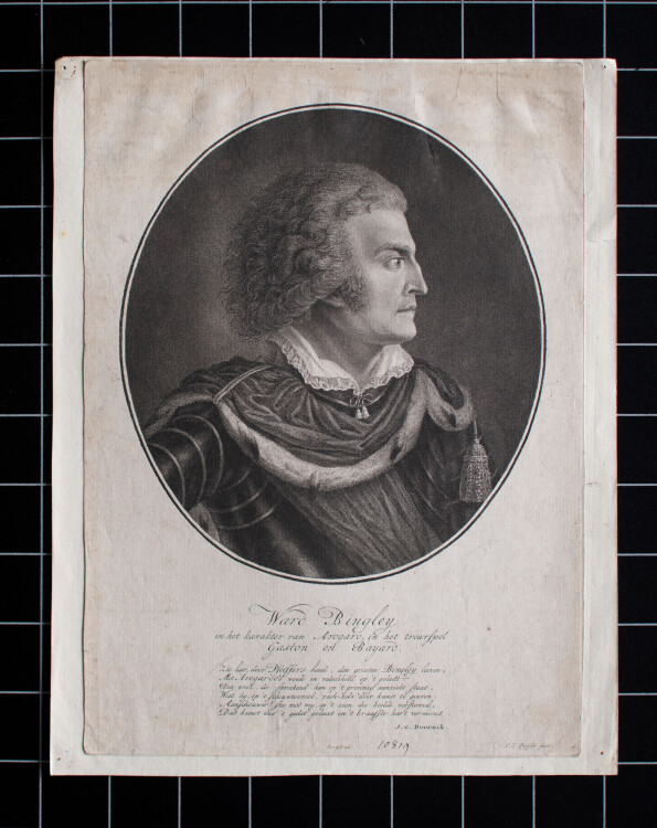 François Joseph Pfeiffer der Ältere - Porträt Ward Bingley in der Rolle des Avogaro - o.J. - Radierung