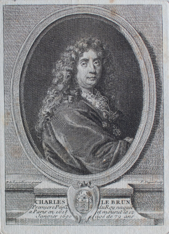 Pierre Dupin nach N. de Largillierre - Porträt Charles le Brun - o.J. - Kupferstich
