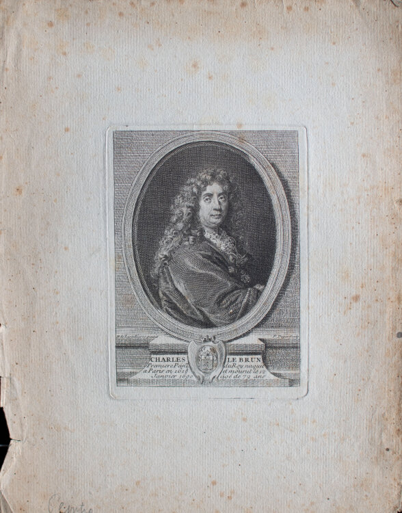 Pierre Dupin nach N. de Largillierre - Porträt Charles le Brun - o.J. - Kupferstich