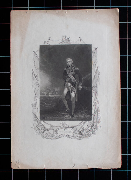 Unbekannt nach John Hoppner - Porträt Horatio Nelson - o.J. - Radierung