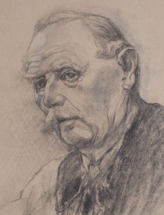 Max Lefeber - Porträt eines Mannes mit Schnauzer - 1914 - Kohlezeichnung