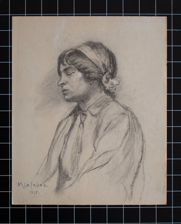 Max Lefeber - Porträt einer Frau mit Haarband - 1913...