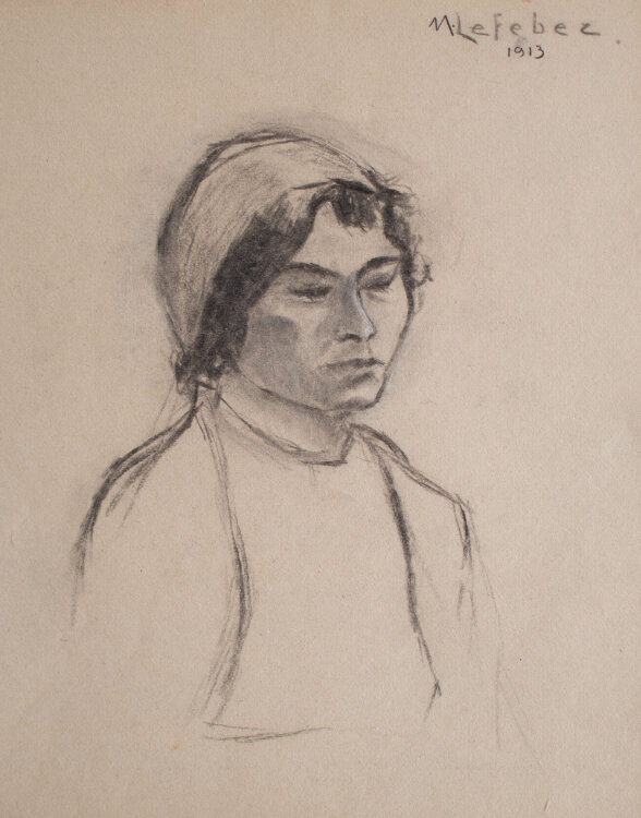 Max Lefeber - Porträt einer Frau mit Haarband - 1913...
