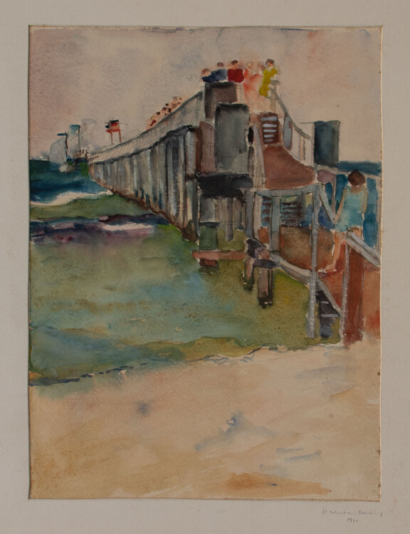 Gerhard Schulte-Dahling - Seebrücke in Prerow (II) - 1931 - Aquarell