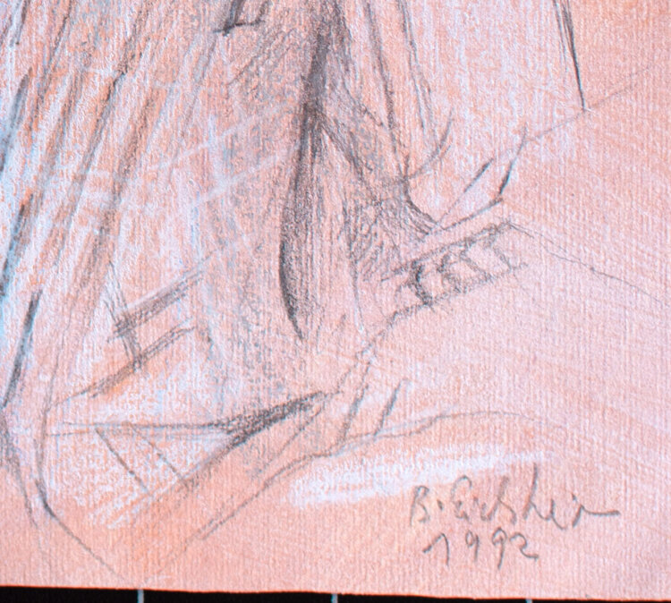 Burghild Eichheim - Männerbildnis - 1992 - Zeichnung