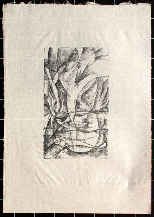 Monogrammist K.M - Männerakt - o.J. - Lithografie