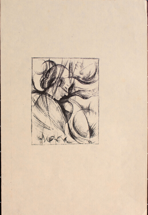 Monogrammist K.M - Frauenbildnis - o.J. - Lithografie