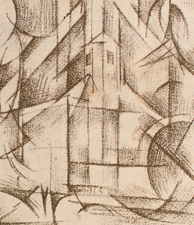 Monogrammist K.M - Abstrahierte Kirche - o.J. - Lithografie