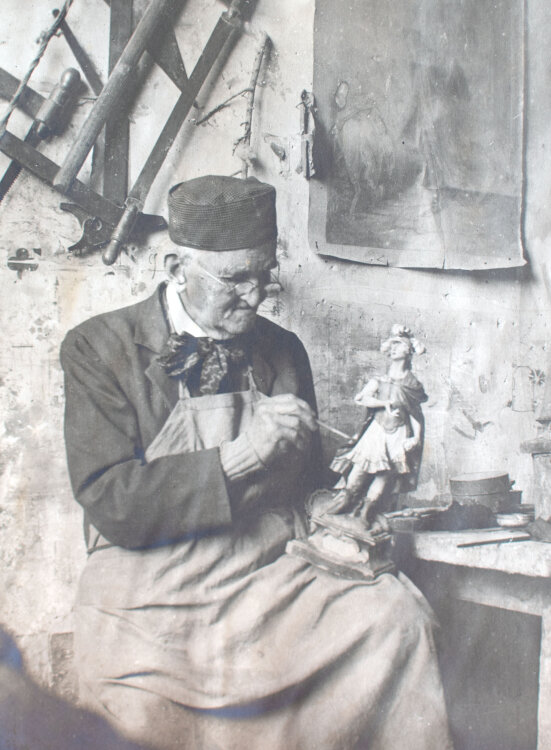 Unbekannt - Männerporträt des Bildhauers Johann Martin Feuerstein - o.J. - Fotografie Abzug