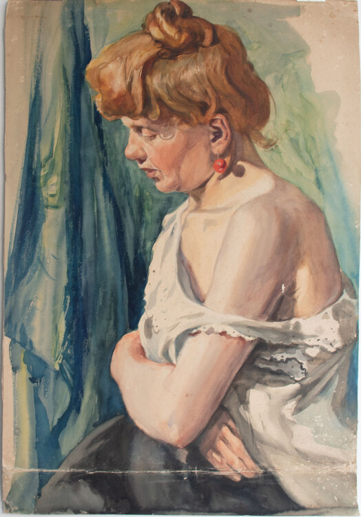 Józef Teofil Smoliński - Frauenporträt - o.J. - Aquarell