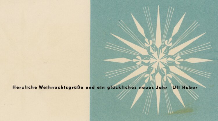 Uli Huber - Grußkarte mit Stern - 1957 - Offsetdruck