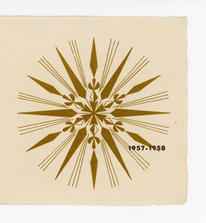 Uli Huber - Grußkarte mit Stern - 1957 - Offsetdruck