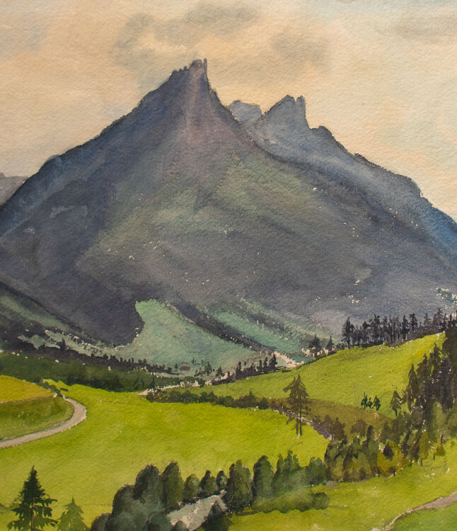 Elfriede Michel - Stubaital, Berglandschaft - o.J. - Aquarell