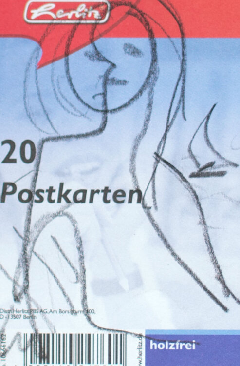 Dieter Goltzsche - Frauenbildnis, Postkarte - 2009 - Zeichnung