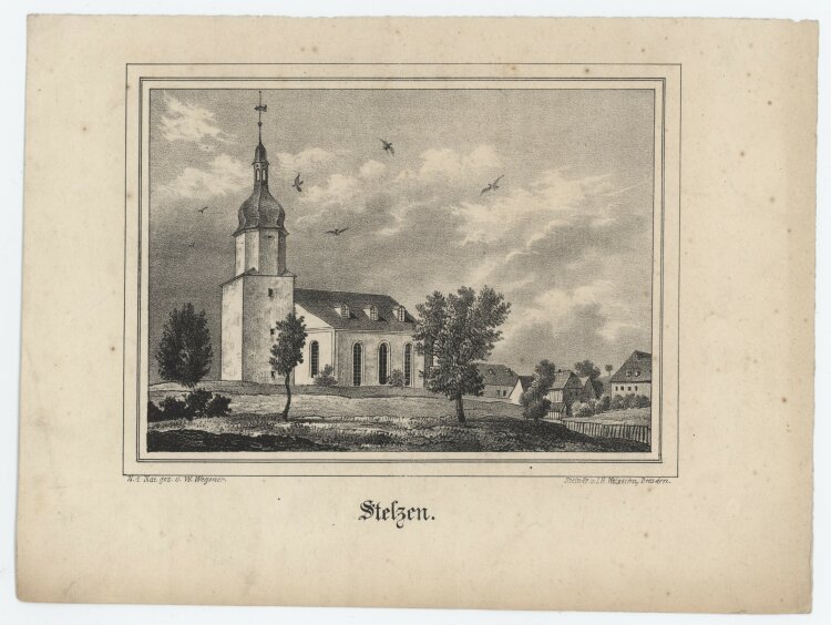 W. Wegener - Stelzen - um 1830 - Lithografie