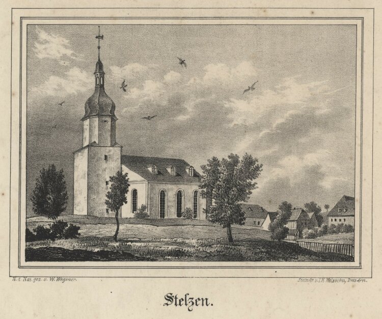 W. Wegener - Stelzen - um 1830 - Lithografie