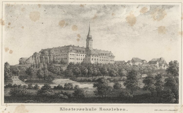 Arnz - Klosterschule Rossleben - um 1830 - Lithografie