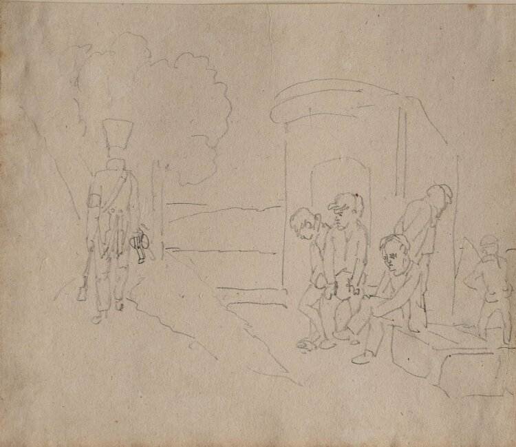 Joseph Simon Volmar - Gefangene mit Wachmann - 1820 - Bleistift