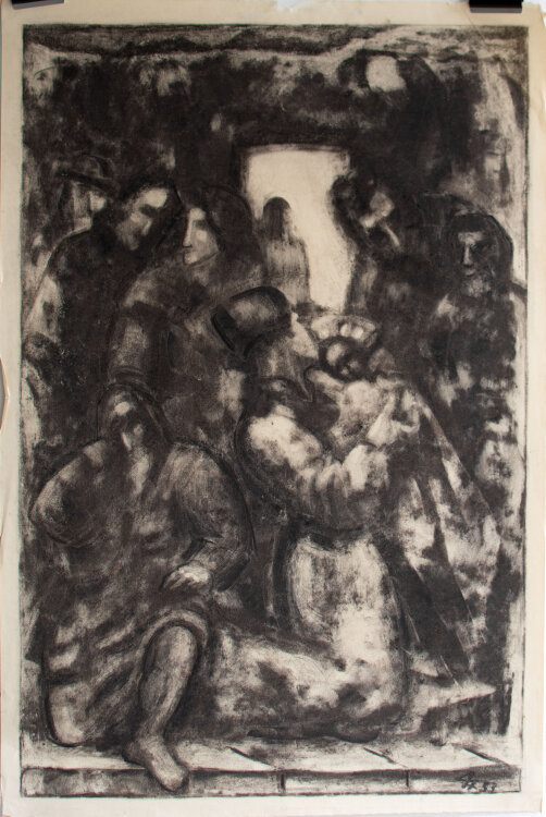 Fritz Hellmich - Familienbildnis - 1953 - Kohle