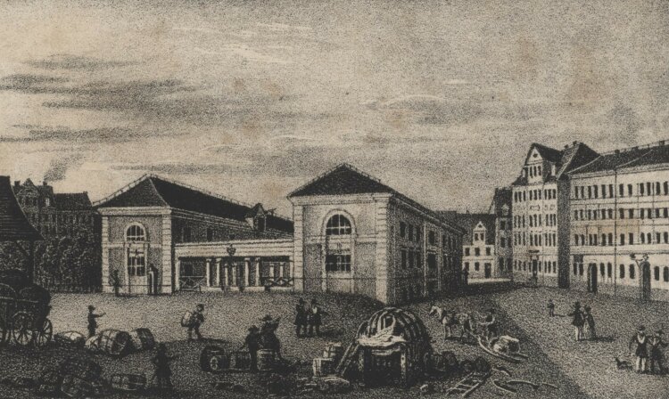 Unbekannter Künstler - Die neue Bürgerschule - um 1840 - Lithografie