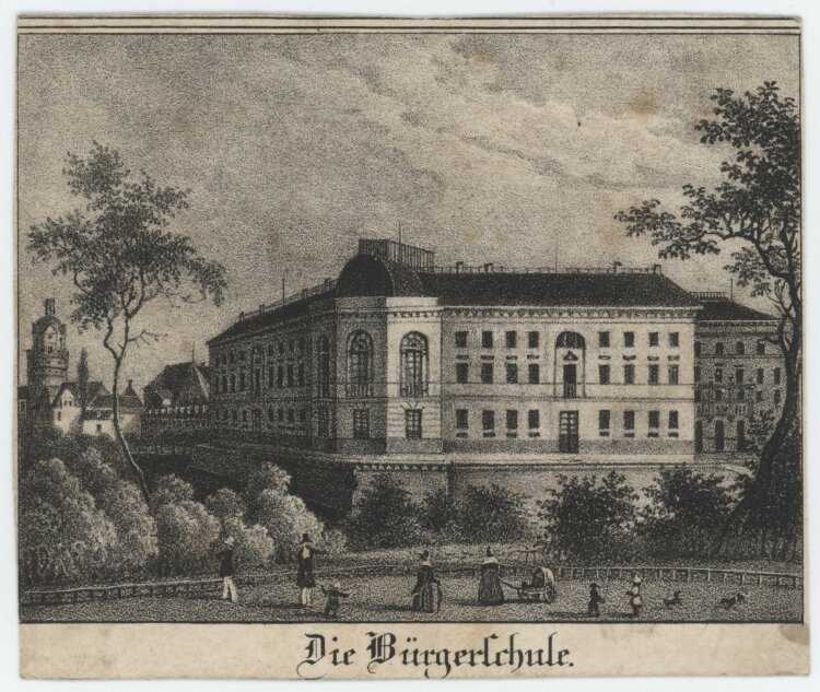 Unbekannter Künstler - Die Bürgerschule - um 1840 - Lithografie