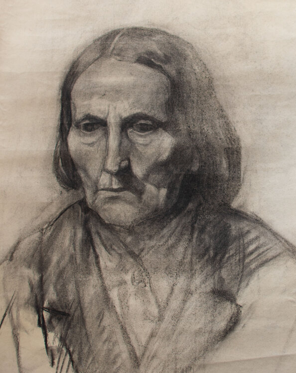 Georg Blümhuber - Ältere Frau, Porträt - o.J. - Zeichnung