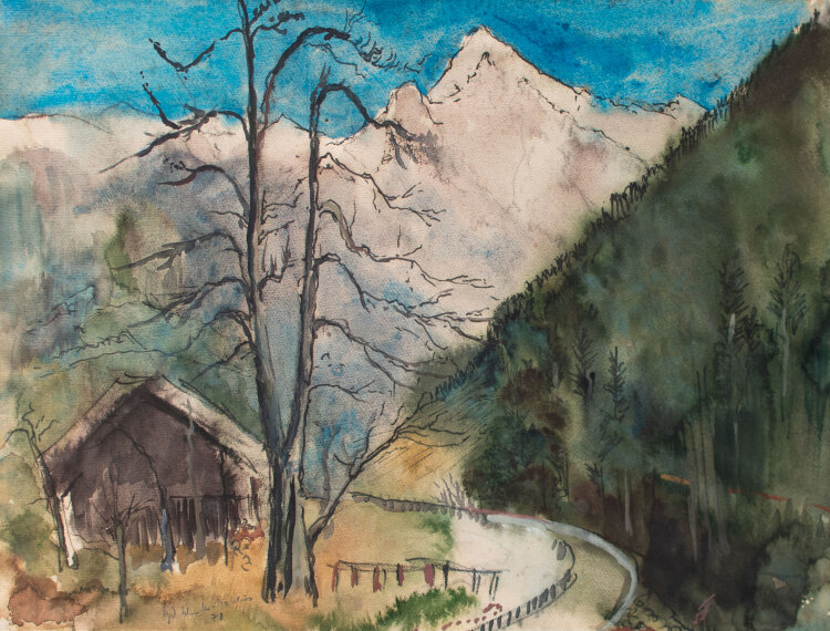 Gerhard Schulte-Dahling - Berghütte - 1978 - Aquarell