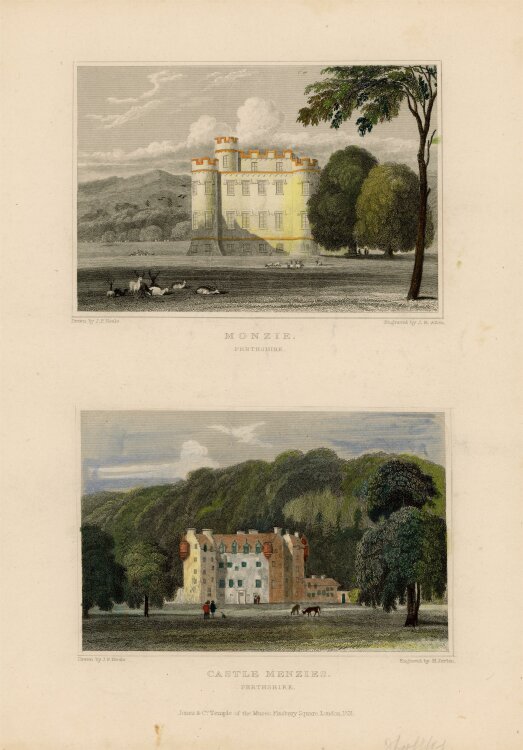 J.B. Allen - Castle Menzies - 1831 - Stahlstich
