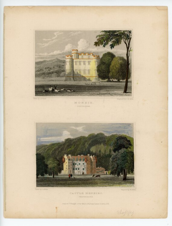 J.B. Allen - Castle Menzies - 1831 - Stahlstich