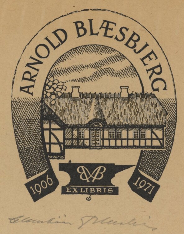 Christian Blaesbjerg - Ex Libris Arnold Blaesbjerg - o. J. - Klischedruck